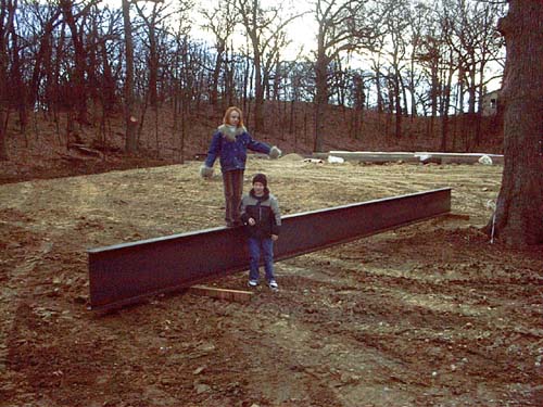 2003_12_18 013 Allison and Corte on Garage Steel Beam