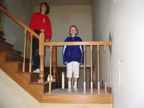 2004_06_27 037 Wendi and Allison Inspecting the Stair Work