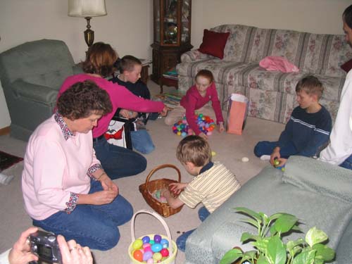 2005_04_01 051 The Kid's Sorting Eggs from the Easter Bunny